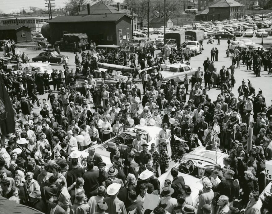 Historical Photo of Memorial Arena Belleville Memorial Arena People